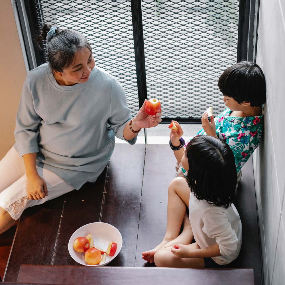 Asian Grandmother with grandchildren